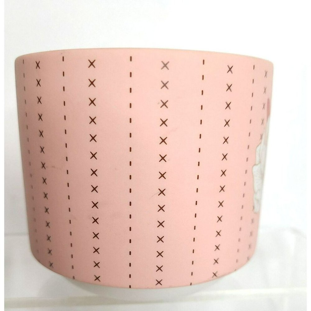 Starbucks Ceramic Mug 2019 White Flower Pink Peach 12 oz Stackable - Picture 2 of 6
